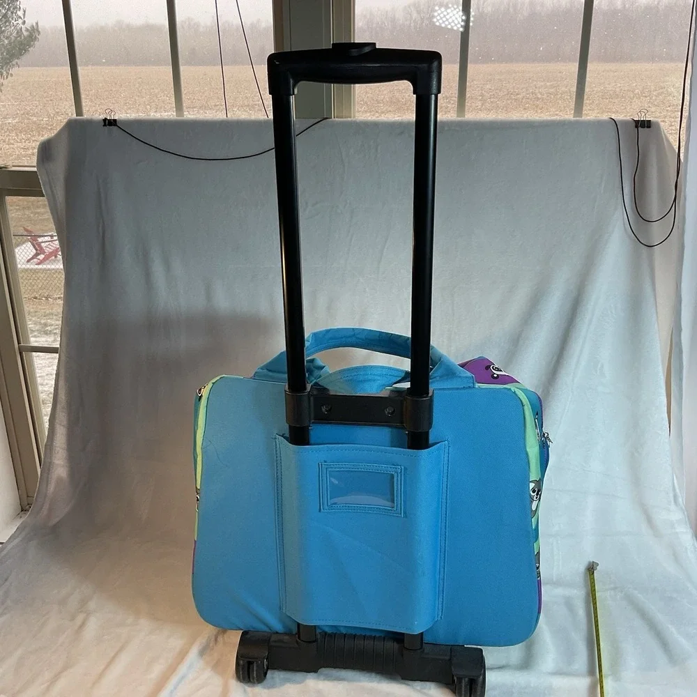 Justice Panda Rolling Bag Vacation Travel Luggage 18in Zip Compartments 2013